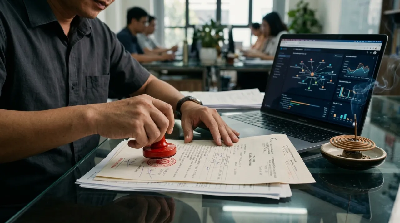 Minh họa Chương 100 — Giấy chứng nhận đóng dấu son