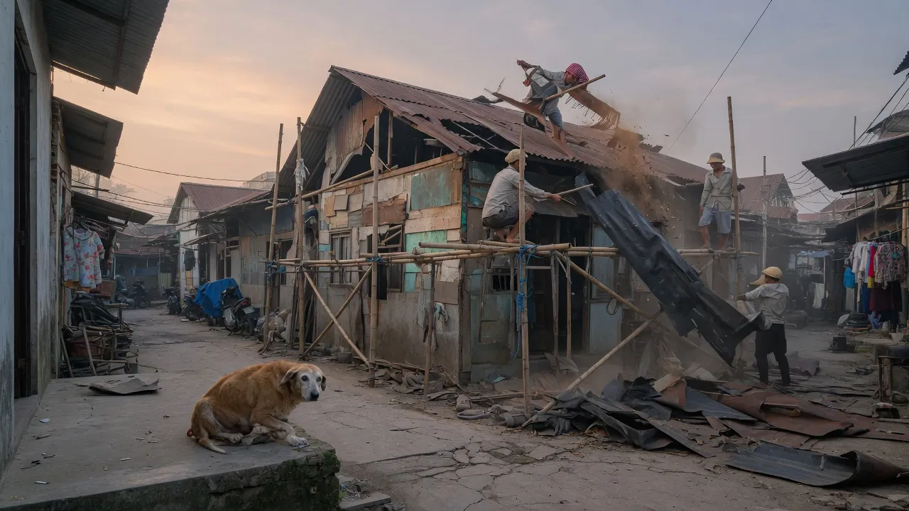 Minh họa Chương 51 — Xóm thợ dỡ mái tôn